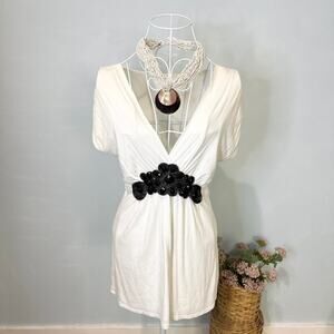 Stunning vintage y2k white babydoll wrap top / mini dress